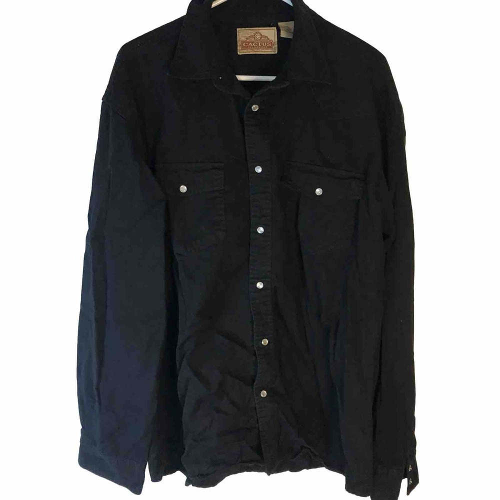 Cactus Black Button Down Shirt Men"s XXL